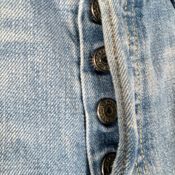 Grlfrnd Kiara Tomboy Jeans Light Wash Blue Tripped Up Distressed Ripped Size 30 - Picture 4 of 13